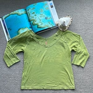 J. Crew 3/4 sleeve Green Top